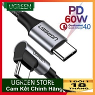 Cáp sạc nhanh type C to type C Góc 90 Độ Ugreen 50123 50124 50125 US255 kiêm sạc và truyền dữ liệu 1