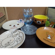 rilakkuma plate and glass set