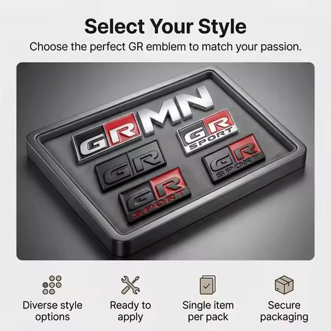 Car Rear Trunk Logo Decal For Toyota GR GR Sport GR MN Emblem Badge Sticker Hiace Estima Hilux RAV4 