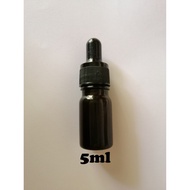 CVM21 Empty Amber Glass Bottle c/w Black Cap Dropper 5ml