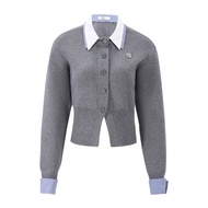 Weekend hub | เสื้อเเขนยาวคอปกดีไซน์สองเลเยอร์ สไตล์เกาหลี