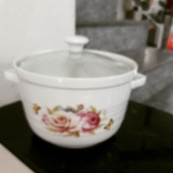 Ceramic pot with glass lid 18×16cm
