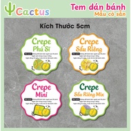 [ Available ] Durian Crepe stamp, Fuji Crepe sticker, mini Crepe sticker