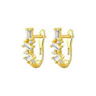 My Juvel 14K Gold Plated 925 Sterling Silver Rowena Huggies Earrings Anting Anting For Women Gift