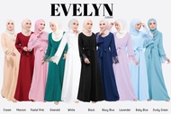 jubah lace Evalyn dress pastel jubah muslimah white