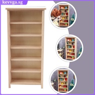 kevvga  House Ornaments Mini Furniture Model Wooden Bookshelf Vertical Bookcase The Gift Small Decor Cupboard Child