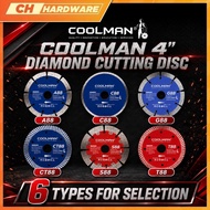 Coolman 4" Diamond Cutter / Cutting Disc - S88 / T88 / CT88 / C88 / A88 / G88  / CW100A |PEMOTONG DI