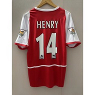 2002-2004 Arsenal BERGKAMP HENRY Home Retro Soccer Jersey Custom T-shirt Football Jersey 02-04-S8