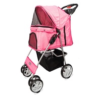 รถเข็นสุนัขพับได้ Pet Stroller รถเข็นแมว รถเข็นสัตว์เลี้ยง ความสูง 98 cm. พับได้ มีที่วางขวดน้ำ ล้อล็อคได้ พกพาสะดวก รถเข็นน้องหมา