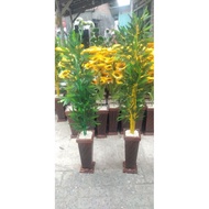 kuning bambu plastik hias Bunga