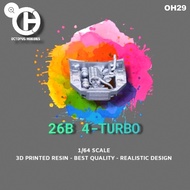 OH29 ENGINE BAY 26B Power Rotor 4 Quad MAZDA RX7 / JDM CAR DIECAST 1/64