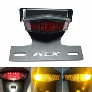 กรอบป้ายทะเบียนตัวกำจัดบังโคลนรถที่ติดท้ายไฟ LED สัญญาณไฟเลี้ยวสำหรับ KAWASAKI KLX125 KLX 150 KLX150