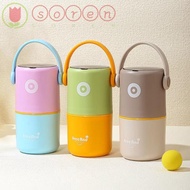 SOREN Thermal Lunch Box, 580ml/820ml Stainless Steel Insulated Box, Creative Double Layer Sealed Lea