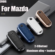 ZOBIG Aluminum alloy leather Car Key Cover Case fit for Mazda 2 3 5 6 2017 CX-4 CX-5 CX-7 CX-9 CX-3 CX 5 Accessories