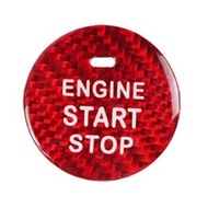Red Real Carbon Fiber Dry Carbon Engine Starter Button Cover One Button Starter Button Decoration Co