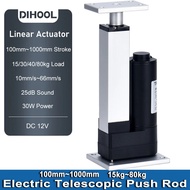 DHLA1300-A2 DC12V linear actuator 100MM~1000MM stroke 15kg/30kg/40kg/80kg load 10mm/s~66mm/s 30W ele