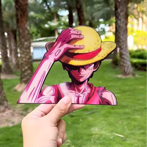 Anime ONE PIECE Luffy Gear 4 3D Moving Motion Cartoon Lenticular Stickers Waterproof For Cars Laptop
