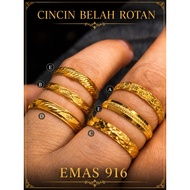 Cincin Emas 916 Belah Rotan | Bajet Bawah 1 Gram