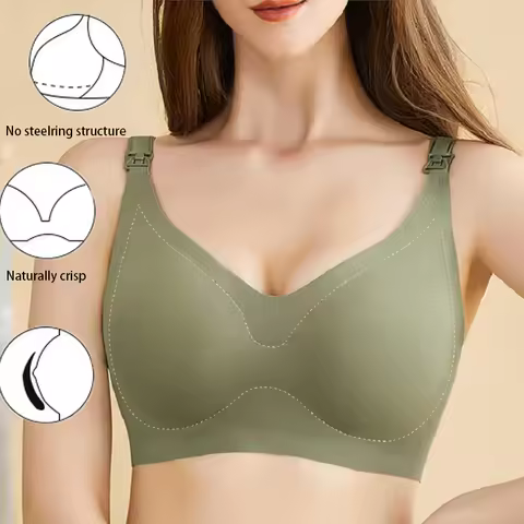 Ultra Thin Laser Cutting Ladies Feeding Bra Removable Padded Breastfeeding Bras Plus Size Push Up Ma