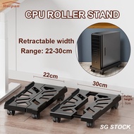 【SG STOCK】Cpu Stand-Adjustable Cpu Roller Stand With Wheels For Computer Pc Case-Pc Stand Cpu Roller