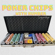 Professional Texas Poker Chips 500pcs Game Set Card Game with Aluminium Case Texas Holdem 筹码 德州扑克筹码T