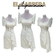 MODERN FILIPINIANA PEARL WHITE CIVIL WEDDING DRESS