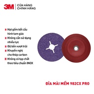 Combo 3 Đĩa mài mềm 982CX Pro qui cách đường kính 4in (có rãnh) độ hạt P36 Hạt kết cấu hình tam giác