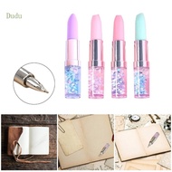 Dudu 4Pcs Novelty Liquid Sand Gel Pen Lipstick Shaped Gel Pen Pocket Gel Pen Stocking Fillers for Ki