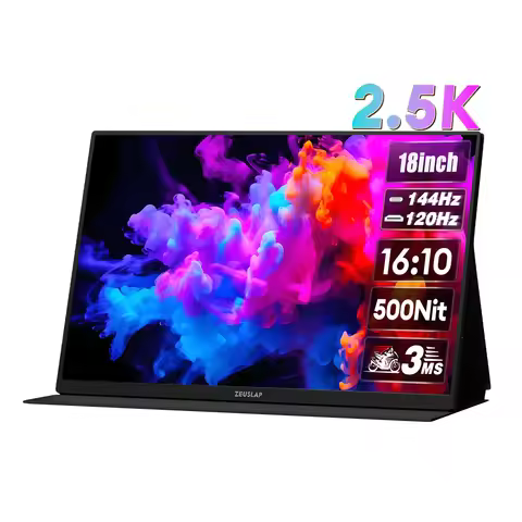 ZEUSLAP-Z18K 18" 2.5K QHD 144Hz Gaming Portable Monitor - 2560x1600P, 99% DCI-P3, 500Nits, 16:10 for