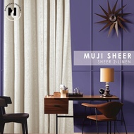 namaskar.curtain - Sheer Linen Curtain Hook/Eyelet Blackout (170cm-400cm)