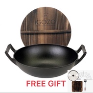 iGOZO Expert 32cm Cast Iron Wok