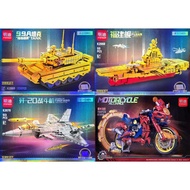 Puzzle set to assemble military model with 3 models Tank 99A, J20 fighter, Fujian aircraft carrier
