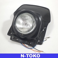 Headlamp Lampu Depan Motor Jadul Vintage Trail Klasik LED Hitam