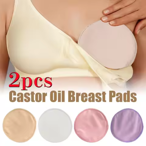 1 Pair Castor Oil Breast Pads Reusable Castor Oil Pack Compress for Women Daily Use Soft Organic Cot