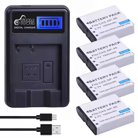 1600mAh NP-40 NP40 Battery for Casio EX-Z30 Z40 Z50 Z55 Z57 Z400 Z750 Z850 FC100 KOMERY 4K Camera Ca