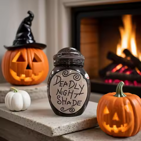 THE Before Christmas Sally's Deadly Night Shade Jar Ceramic Candle Jasmine With 30-Hour Burn Time