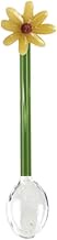 Keystone Flower Motif Glass Spoon Yellow W 1.3 x D 0.7 x H 5.9 inches (3.3 x 1.8 x 15 cm) KI014724 G