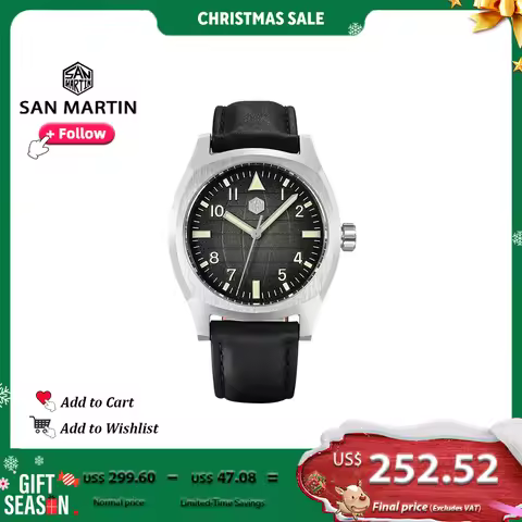 San Martin Design Men Luxury Watch 38mm Vintage Sport PT5000 Steel Automatic Mechanical Watches Wate