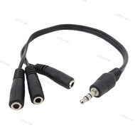 Audio 3.5mm 3pole  Splitter Mic And Cable 1 male To 3 Ways stereo female To Female Splitter Cable connector wire  F2SG