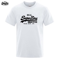 Superdry European and American Cross border Logo Customized Fashion Couple Cotton Short sleeved T-sh