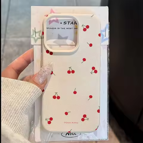 Cute Cherry Phone Case For iPhone 17 11 13 12 15 14 16 Pro Max XS XR X 7 8 Plus SE 17 Air Candy Colo