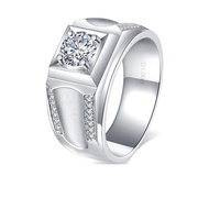 Moissanite Forever Classic 5MM (0.5CT Diamond Equivalent Weight) Engagement Rings For Men Wedding En
