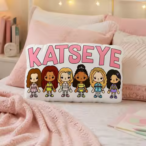 Katseye Pop Music Girl Group Kpop Fans Eyecon Plush Pillow Cushion Irregular Stuffed Throw Pillow Ho