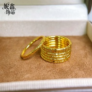 CBR Cincin Belah Rotan Tulen Emas 916/ Broken Gold Round Bar Ring gold 916