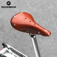 ROCKBROS เบาะหนังวัวแนววินเทจอานจักรยานระบายอากาศได้สวมใส่สบายจักรยาน MTB Areodynammic จักรยานท่องเที่ยวที่นั่งบุนวมนุ่มๆที่จักรยานพับ