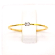 Happy Jewelry แหวนเพชรของแท้ เดี่ยวมินิมอล ทองแท้ 9k 37.5%  ME830