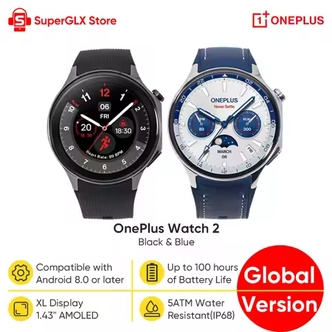 Global Version OnePlus Watch 2 Smart Watch 2GB RAM 32GB ROM 1.43'' AMOLED Display Google Wear OS 4 D