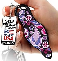 MUNIO Self Protection Keychain Kubotan, Legal, Can Take on an Airplane, Designer Collection, Made in USA