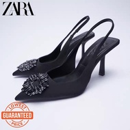 FA2 ZARA2024 new women's shoes black high heel sandals
