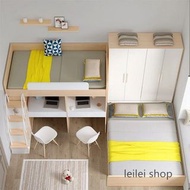 p503上下床一體多功能組合交錯式衣櫃書桌*2雙層子母高低床（包運送）